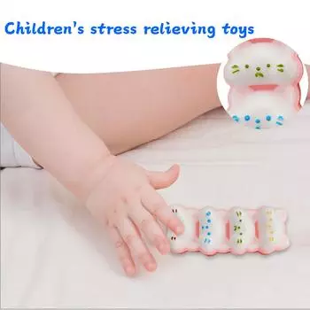 Супер декомпрессионные игрушки - Грязевые полоски для кошек из четырех частей, забавные девчачьи мультяшные милые игрушки для декомпрессионных игрушек с липким мешком для животных One Size розовый