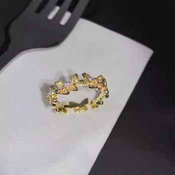 Super Fairy Butterfly, женское нишевое дизайнерское кольцо, модное модное персонализированное кольцо на указательный палец золотой