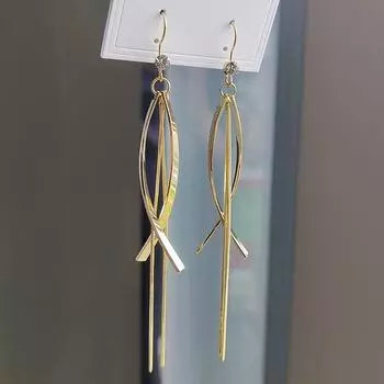 Super Fairy Sequined Ear Hooks Moving Earrings Trendy Face Thin Long Temperament Fringed Earrings Female