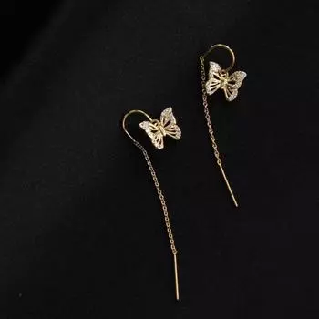 Супер Фея Бабочка Earlines Длинные Серьги для Женщин Цепь Модный Темперамент Серьги Новый Год