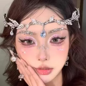 Супер Фея, бахрома из стразов на лбу, эльфийский лист, повязка на голову с каплями воды, милый и продвинутый головной убор принцессы, свадебная корона