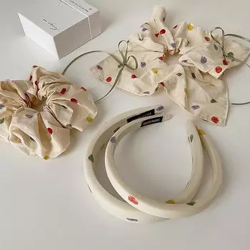 Супер Фея Цветной Повязка На Голову В Горошек Женская Милая И Симпатичная Универсальная Личность Темперамент Конский Хвост Резинка Для Волос Аксессуары Для Волос