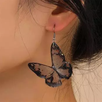 Супер Фея Изысканные трехмерные серьги-бабочки Нишевый дизайн Сладкий темперамент Высококачественные смысловые серьги Личность Все A