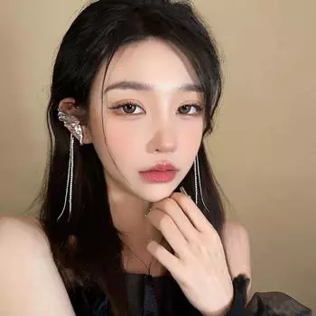 Супер Фея~ Эльфийские серьги, Клипсы для ушей, Нишевый дизайн, Клипсы для ушей, Легкая роскошная кисточка-бабочка, Продвинутое чувство, Без проколов ушей, Подвеска для ушей