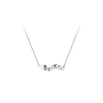 Супер Фея Красивое Сверкающее Бриллиантовое Циркониевое Ожерелье Любви Короткое Сердце к Сердцу Девушка Сердцевидная Ключичная Цепочка на Шею Подарок