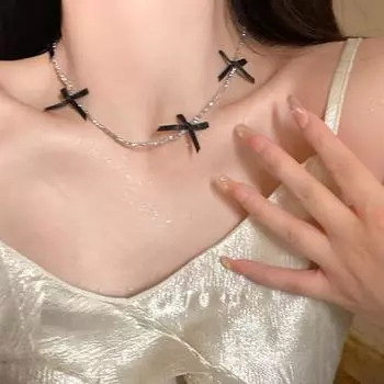 Супер Фея Лук Кристалл Ожерелье Женское Ретро Легкое Роскошное Элегантное Темпераментное Универсальное Личное Модное Ожерелье Цепочка на Ключицу