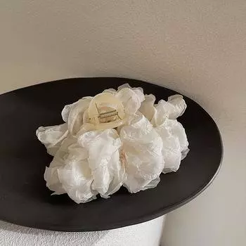Супер Фея Плиссированная Ткань Цветок Зажим Для Женщин Универсальный Темперамент Акула Зажим Заколка Для Волос Задняя Голова