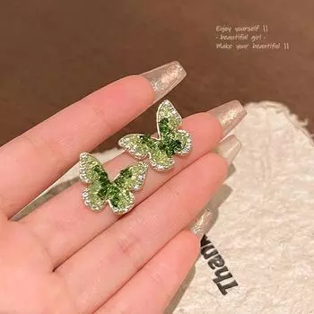 Супер Фея Темперамент Свежий Свет Роскошные Вставки Бабочка Серьги Для Женщин 1 pair