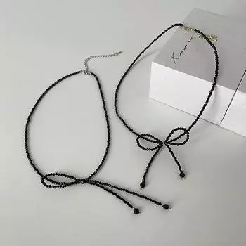 Супер Фея Жемчужина Кристалл Лук Ожерелье Женская Ниша Ретро Личность Универсальный Темперамент Модная Цепочка на Ключицу