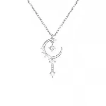 Супер Фея Звезда Луна Фея Палочка Ожерелье для женщин, Легкий Роскошный Высококачественный Темперамент Подвеска Ключица Цепь Модный