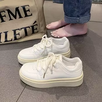 Super fire little white shoes women s new spring thick-soled heightened versatile with skirts popular sports and leisure board shoes 35