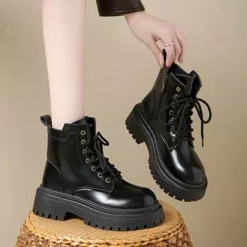 Super Fire Martin Boots Women s 2025 New Fashion Versatile Small Thick-soled Retro Niche British Style Short Boots 35