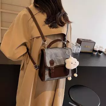 Super fire niche college style women s backpack versatile contrasting colors backpack travel messenger bag tide