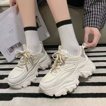 Super fire niche original dad shoes women s 2024 autumn explosion thick-soled versatile casual fashion sports shoes ins tide 35 зелёный