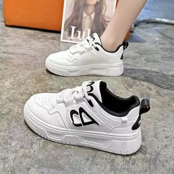 Super fire versatile little white shoes women s autumn board shoes 2024 new niche casual sports shoes YB70 35 белый