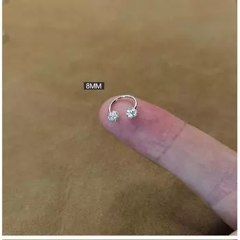 Super Flash Screw Tightening Buckle Stud Earrings Ear Bone Stud Female 2024 New Arrival Elegance, Fashion, Simplicity Fancy Titanium Steel Earrings C- type screw buckle 8mm pair (2)