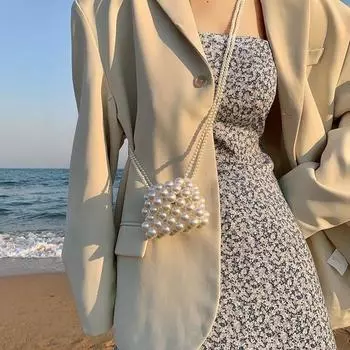 Супер горячая женская летняя новая модная сумка-мессенджер с жемчужной цепочкой мини-сумка для помады