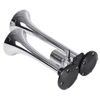 Супер громкий комплект воздушного звукового сигнала 12 В/24 В 1000 дБ, двойной звуковой сигнал для грузовика с компрессором для любых транспортных средств 12 В/24 серебряный