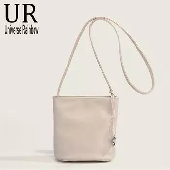 Super Hot Bucket Bag Women 2025 New Fashion Shoulder Messenger Bag Mini Small Bag High Sense Women s Mobile Phone Bag Beige White