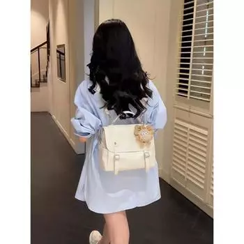 Super Hot White Work Clothing Backpack Bags Women s Bag 2025 New Arrival Easiest for Match Fancy Niche Style Casual Backpack Women s Schoolbag White