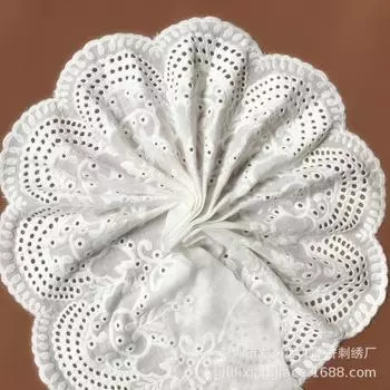 Супер качество, 1 метр/лот, ширина 20 см, изысканная хлопковая кружевная юбка ручной работы с вышивкой, подол дивана, домашняя кружевная бейка, аксессуары белый