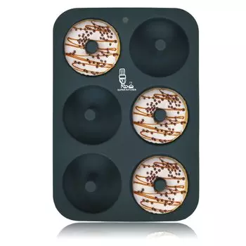 SUPER KITCHEN Donut Mold Силиконовая форма для торта Кондитерские инструменты Тарелка 6 шт. Термостойкая форма для печеных пончиков Форма для маффинов Кухонные инструменты Форма