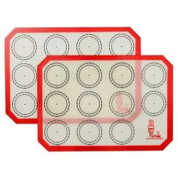 SUPER KITCHEN противень для выпечки макарон, 2 комплекта, пищевой силиконовый коврик для выпечки, кухонный коврик для выпечки, подходит для использования в духовке, микроволновой печи, термостойкий