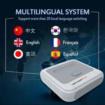 супер консоль X pro TV игровая консоль телеприставка двойная система двойная 50 000 игр PS1 PSP 128G чёрный