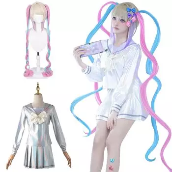 Супер Косплей с париком Интернет Ангел Нуждающаяся Девушка Передозировка Косплей Костюм Взрослый Костюм Культурный Фестиваль Событие Костюм Сценическая Одежда KAngel Косплей