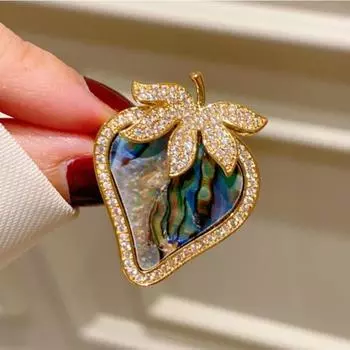 Супер красивая эстетика натурального цвета Интернет-знаменитость, брошь в виде клубники 3*3cm