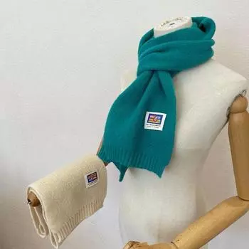 Супер красивый Ins, однотонный шарф в корейском стиле, шерстяной студенческий белый шарф, теплый корейский теплый шарф для новых девочек с маркировкой Long157cm Wide20.5cm жёлтый