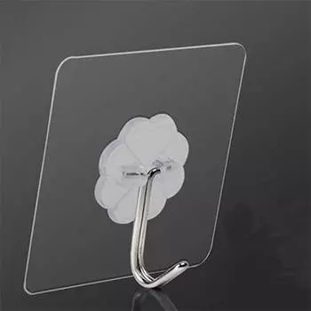 Супер крючок, прочный клей, настенный кухонный крючок, бесшовный клеевой дверной, несущий крючок для ванной комнаты, стены 1pc белый