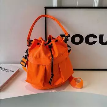 Супер крутая индивидуальная нейлоновая водонепроницаемая сумка-ведро большой вместимости повседневная дорожная сумка модная одно плечо через плечо с завязкой на руку