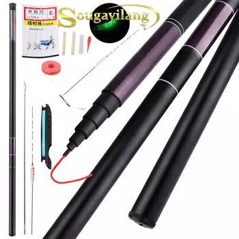 Супер легкая жесткая удочка, высококачественная телескопическая удочка из углеродного волокна, удочка 2,7-7,2 м, дорожная карповая удочка 2.7m