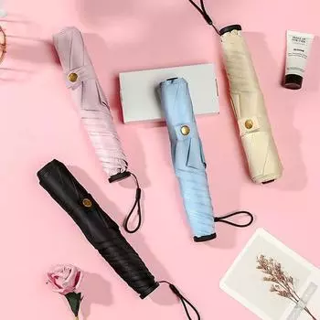 Супер легкий зонт Мини Зонт Солнце Дождь Женский Карандаш Зонт Складной Зонт От Солнца розовый