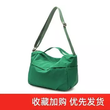 Super Lightweight Casual Multi-Pocket Large-Capacity Crossbody Bag 2025 New Arrival Work Clothing Idle Style Waterproof Nylon Cloth Shoulder Fruit Green