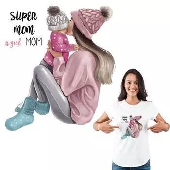 Термонаклейки для одежды мама и малыш