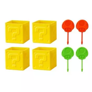 Super Mario Home Party Muffin Cup Pick & (Hatena Block) & (Super Mushroom/1UP Mushroom)