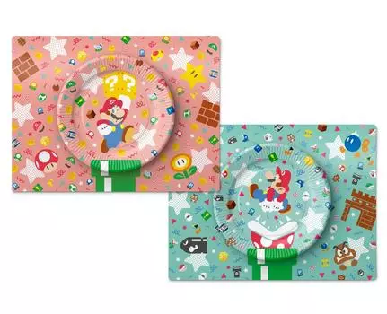 Super Mario Home Party Paper Plate Set & (Character & Item) NSL-0050