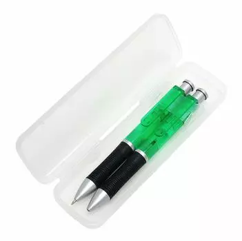 Super Metallic Point and Ballpoint Pencil Mechanical Pencil Set in a PP Pencil OPP with a PP Pencil Thick Barrel with Rubber 10-pack Case, зелёный