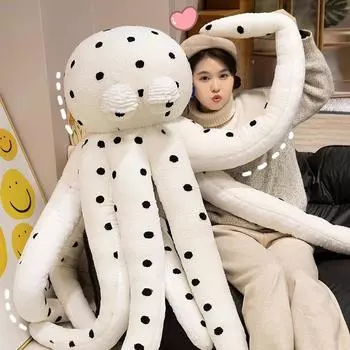 Супер милая и забавная кукла-осьминог в горошек, большая кукла-осьминог, подушка, плюшевая игрушка, креативный подарок 100cm