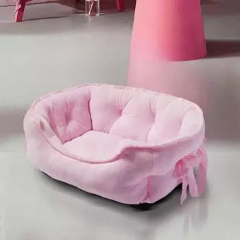 Супер милое гнездо для питомца и кошачье гнездо с бантом для собак, мягкая и удобная бархатная кровать для собак, диван для маленьких собак S