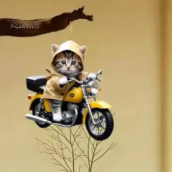 Супер милое подвесное украшение для зеркала автомобиля с шнурком, легко подвешивается на рождественскую елку, подвеска в форме кошки, аксессуары для салона автомобиля A