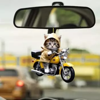 Супер милое подвесное украшение для зеркала автомобиля с шнурком, легко подвешивается на рождественскую елку, подвеска в форме кошки, аксессуары для салона автомобиля A