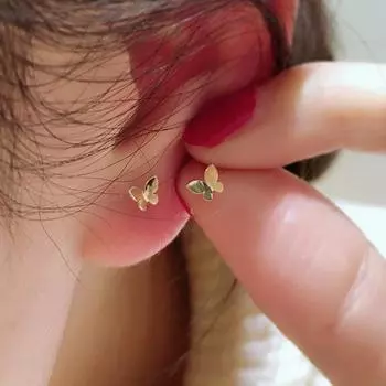 Супер милые и компактные мини-серьги-гвоздики в виде бабочки из стерлингового серебра 925 пробы в японском и корейском стиле, женские серьги-гвоздики в стиле ниши 925