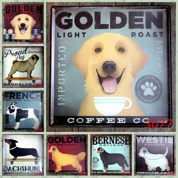 Супер милые кошки и собаки, европейские и американские ретро-оловянные картины без рам, бар, кофейня, украшение для зоомагазина