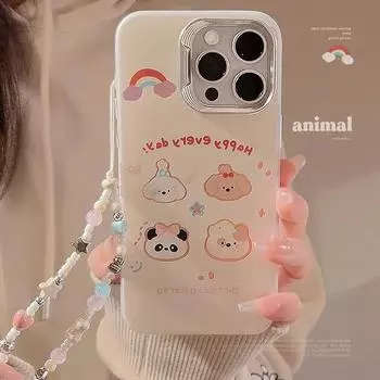 Супер милый чехол для телефона с гальваническим покрытием в виде маленьких животных на 11/12/13/14/15 15promax