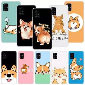Супер милый чехол для телефона с изображением корги и собакой для Samsung Galaxy A12 A22 A32 A42 A52 A72 A51 A71 5G A41 A31 A21 A02S M12 M21 M31 M30S Samsung A12 5G