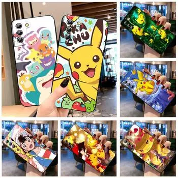 Супер милый чехол для телефона с рисунком аниме Пикачу для Samsung S23 S22 S21 S20 S10 S8 Note 20 A9 A73 A71 A53 A33 Ultra Plus FE, черный Samsung S8