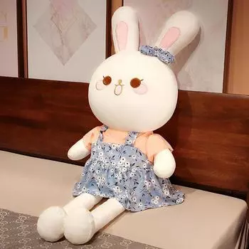 Супер милый цветочный кролик плюшевая игрушка кукла милая одежда юбка маленький кролик тканевая кукла декоративная подушка подарок на детский день 60cm